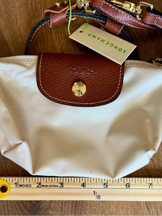 “Longchamp” Women’s Crossbody Bag in Cream and Brown - Classic Everyday Style - Picture 6 of 7
